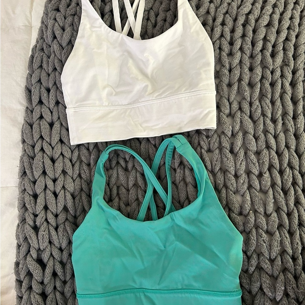 lululemon athletica White and Teal Sports Bras